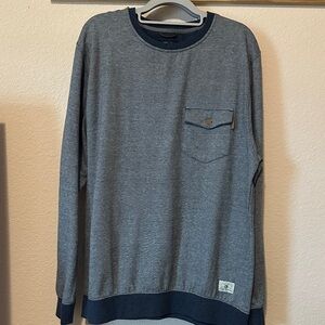 Men's Blue Crewneck Sweater with Pocket